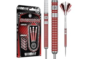 WINMAU Overdrive Tungsten Steeltip Darts Set with Prism Flights And Shafts (Stems)