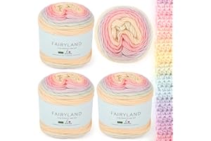 ‎AEELIKE Aeelike 400g Air Wolle mit Farbverlauf, Ombré Acryl Wolle Macaron