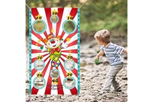 Bannière décorative de Cirque avec 4 Sacs à Haricots Jeux de Lancer bannière Jeux de Lancer Enfant Lancer la bannière du Jeu Jeux pour Jardin, Hawaiian de Décoration de Fête
