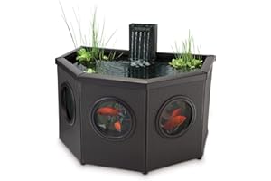 Blagdon Affinity Half Moon Affinity Piscine avec Filtre Inpond 5 en 1 3000 avec clarificateur UV, Spot LED et Trois têtes de Fontaine attrayantes