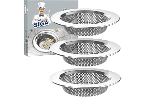 MR.SIGA Rostfri Avloppssil, 3-pack | Diskmaskinssäker Avloppssil, Yttre Diameter 11,2 cm, Inre Diameter 7,6 cm, Badrumsrengöring