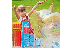 ATLASONIX 4 Pack Party Box Giant Bubble Wands Including 2 Gallons of Huge Bubble Solution Mix Refill for Huge Bubble Maker Liquid Big BubblesPARTY Outdoor Summer Toys Activities for Kids Boys and Girls Kit