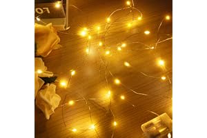 Hopexy 5M 50 LEDs Fairy Lights Battery Operated, Micro Copper Wire Bright Lighting String Light Battery Power for Gift Wrappi