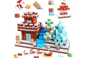 Uiczdry 120 Pièces Bloc de Construction Magnétique,2.3CM/Pièces Build Magnet World,Construction de Noël Magnétique Enfant,Jeux Magnétiques pour Enfants 3 4 5 6 7 8 Ans