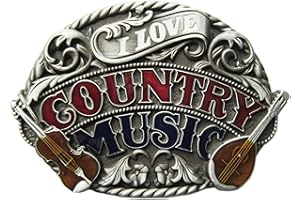 Tiptop Home Schnalle123 Gürtelschnalle Country Music Musik Western 3D Optik für Wechselgürtel Gürtel Schnalle Buckle Modell 93