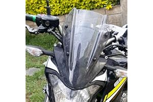 LORABABER XX eCommerce para Kawasaki Z650 Z-650 Z 650 2017 2018 2019 Doble Burbuja Parabrisas Parabrisas Pantalla Protector Visera Visera con Soporte Motocicleta Z 650 (Gris Ahumado)