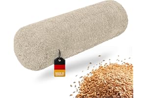 ‎OMNANA OMNANA® CUSHY™ Yogarolle Ø 20cm – Yoga Bolster Rolle mit Dinkelfüllung – Zylinder-Kissen, Velvet Bezug, waschbar – Made in Germany – Passend für Yin Yoga