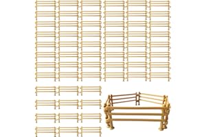 JAZRVR Zaun, 80 Stück Miniatur Zaun für Farm Szenen, Spielzeug für Kinder ab 3 Jahren, Eltern-Kind Interaktives Spiel, DIY Mini Zaun Set, 9 x 4 x 0.8 cm