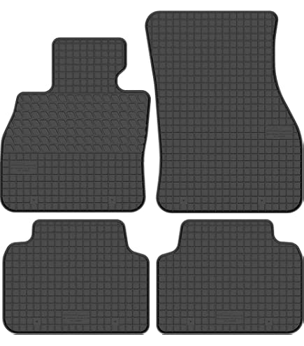Vloermatten geschikt voor Mini Clubman Type F54 (Bouwjaar 2014 - heden), Deluxe zwart | 4-delig | Rand zilver