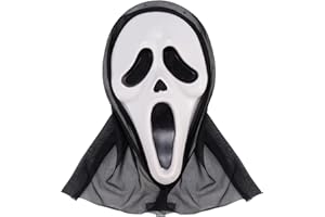 COSTUMED Scream Maske Kostümmaske - für Herren & Damen als Kostüm für Halloween - Ghostface Horror Verkleidung Ghostmaske