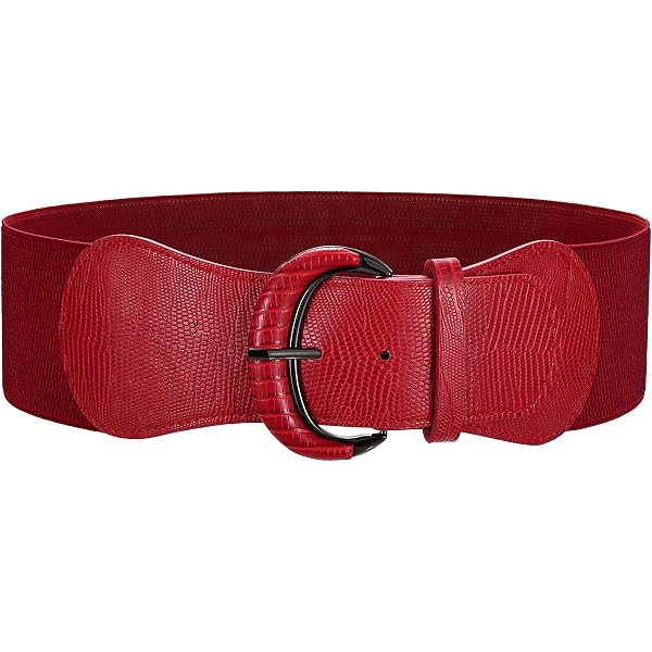 Ceinture Ajustable Robe Ceinture Femme Élégante DUOXIN - Similicuir Large 6cm Élastique Réglable 69-100cm Ceinture Sans Boucle Femme