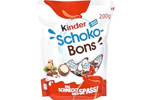 ‎KINDER kinder Schoko-Bons – Cremige kinder Schoko-Bons mit Milchcreme und zarter Vollmilchschokolade – 1 Packung à 200 g