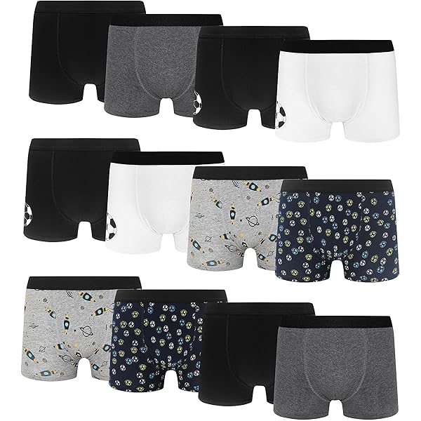 Lot De 5 Boxers Garçon Sans Coutures - Microfibre Douce (90% Polyamide, 10% élasthanne) - Pour Enfants Actifs