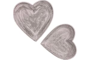 Diko.style® - Set di 2 vassoi decorativi a forma di cuore vuoto, centrotavola decorativo, organizer per gioielli, decorazione della stanza, 21 x 22 x 3 + 24 x 25 x 3,5 cm (decape)
