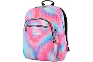 TOTTO - Mochila Escolar Adaptable a Carro, Modelo Acuareles, Capacidad 20 L, Bolsillo para Pc 14", 2 Bolsillos para Botella, Espaldar Ergonómico con Flujo de Aire, Cómodas Correas en S