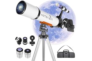 Télescope Astronomique pour Adultes,Télescope Réfracteur Professionnel pour Enfants, avec Adaptateur Téléphonique, pour l'observation Planétaire et Lunaire (Télescope 50070)