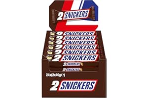 ‎SNICKERS Snickers Schokoriegel; Erdnüsse, Karamell; Fußball Snack; 24 Doppelriegel in einer Box (24 x 2 x 40 g)