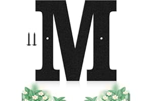 SHOWMTHEM 4 lnch Moderne schwarze Metall-Adress-Hausnummer, langlebig, für den Außenbereich, Garten, Garage, Briefkasten, Dekoration, Buchstabe mit Nagelset, stabile Hausnummer für draußen, visuelles Schild (M)