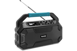 TechniSat Viola 231 OD – Makita Akku kompatibles Baustellenradio (DAB+, UKW, AUX in, Bluetooth, IPX4 Spritzwassergeschützt, 2 x 15 W Stereo Lautsprecher)