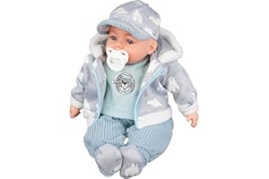 THE MAGIC TOY SHOP 18" Soft Bodied New Born Boy Baby Doll Toy with Dummy and Crying Talking Baby Sounds