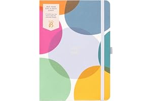 Busy B Dzień w połowie roku dziennik stronicowy sierpień 2024 - sierpień 2025. Spot A5 codzienny dzień akademicki planer strony z uchwytem na długopis, elastycznym zamknięciem i planerem rocznym,