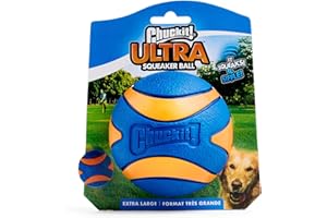 Chuckit! Ultra Squeaker Ball - Palla da Inseguimento e Cigolante per Cani - Alta Resistenza al Rimbalzo - Dimensioni Extra Large - 9 cm di Diametro