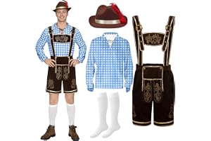 Spooktacular Creations Lederhosen, Oktoberfest-outfit, tysk bayersk dräkt för halloween, ölfestival, fester