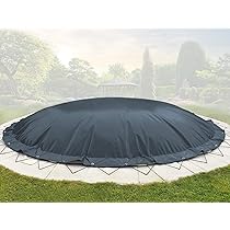 Runde Poolabdeckung 370cm - Sicherheitsplane Aus LKW-Plane 680g/m² Anthrazit
