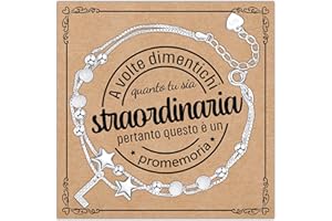 Astellea Bracciale in Argento 925 con Lettere e Stelline - Regalo D'ispirazione per Donne e Ragazze, Regalo Romantico per Ogni Occasione - Per lei: Mamma Figlia Amica Sorella Collega