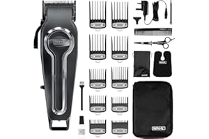 Wahl Elite Pro Cordless Hair Clipper, Men's Cordless Hair Clippers, Hair Clippers for Men, DIY Haircuts, Home Hair Cutting, Men’s Head Shaver, Buzz Cut, Fading, Secure Fit Premium Cutting Combs, Black