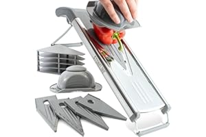 STONELINE Gemüsehobel, Mandoline, Gemüseschneider, V-Hobel, mit 5 Schneid-Einsätzen, Klingen aus Edelstahl