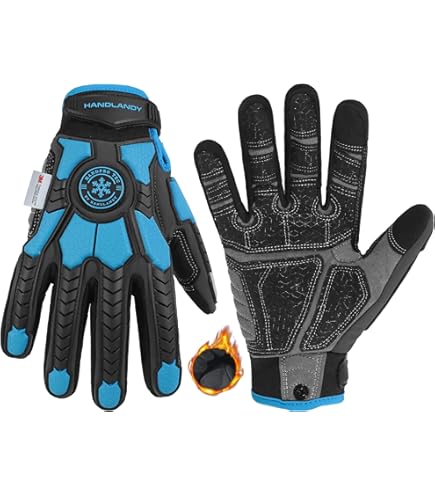 Leder Anti-Vibrations Handschuhe Mit Gel-Polster  Fr Elektrowerkzeuge &  Gartenarbeit (S-XXL) MN Luxury