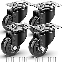 TPE Gummiräder DAJAVE Möbelrollen 50mm 8-tlg. - Mit Bremse, Bis 120kg Belastbar Lenkrollen Mit Bremse 50mm
