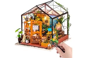 RoWood Maison Miniature Maison de poupée Serre, Bricolage Mini Maison en Bois Set modèle, Set de Bricolage Cadeau d'anniversaire pour Adulte Femme Fille - Maison Fleurie de Cathy