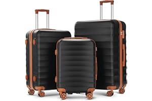 BULAGE Kofferset 3 Teilig Hartschale Koffer & Trolleys Set 3 stück hartschalenkoffer Koffer Set handgepäck Koffer Suitcase Groß Reisekoffer mit 360°Spinner Rollen TSA Schloss M-L-XL Gepäck-Sets