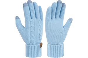 Bequemer Laden Mujeres Invierno Guantes Termicos Guantes Tactiles de Punto Regalo Mujer para Clima Frío con Puños Elásticos