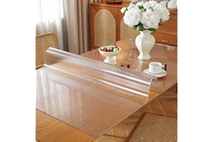 OstepDecor 1.5mm Thick Frosted Table Protector, 80 x 150 cm Table Protector for dining room tables, Dinning Table Cover, Waterproof Plastic Tablecloth, Frosted Table Pad, Vinyl Table Top Protector