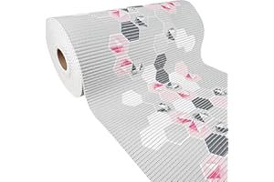 DECOMEISTER Mata łazienkowa podłogowa chodnik antypoślizgowy spienione PCW łazienka pralnia WC miękka podkładka przeciwpoślizgowa do jogi dywanik pod prysznic 65x100 cm Sześcian Różowo- Szary