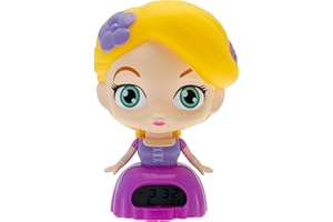 BulbBotz Disney Princess Rapunzel Kids Light Up Alarm Clock | Viola/Giallo plastica | | Altezza 19,1 cm | LCD Display | Boy Girl | Ufficiale