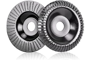 HATANSE Disco Smerigliatrice per Legno, 2 Pezzi Intaglio Legno Mola Disco Ø125 x 22.2 mm Piane e Curve Superfici Disco Legno Smerigliatrice per Levigatura Lucidatura e Modellatura