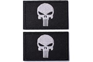 AXEN 2 Pieces Dead Skull Patch Tactical Morale Hook & Loop Patches for Tactical Gear Hat Backpack Jackets