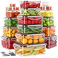 JSCORES 40 PCS Food Storage Containers with Lids(20 Tubs & 20 Lids) Airtight Plastic Meal Prep Containers with Labels & Pen Leakproof Food Containers Set Reuasable-BPA Free