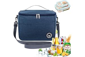 Mecctuck Borsa Termica 13L, Borsa Pranzo Impermeabile e Portatile con Tracolla Regolabile per Ufficio, Scuola, Barbecue, Escursionismo