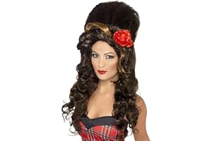 SMIFFY'S Smiffys Peluca rehabilitada, marrón, gran colmena Halloween