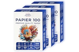 AVERY Zweckform 2566 papier do drukarki/kopiowania (1500 arkuszy, 100 g/m², papier DIN A4, biały, do wszystkich drukarek) 1 pudełko z 3 opakowaniami