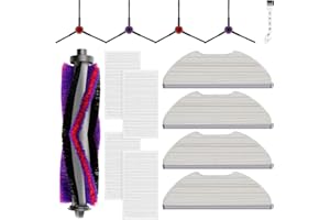 ALLOYTOOL 14 Accessoires pour Eureka E10s Robot Aspirateur, pièces de rechange comprenant 1 brosse principale, 4 filtres HEPA, 4 lingettes, 4 brosses latérales 1 brosse de nettoyage