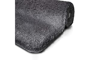 casa pura Tapis de Bain Gris foncé | certifié Oeko-Tex 100 et Lavable | Poil très Doux | Plusieurs Tailles au Choix - 50x80cm