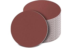 ICASTNY 150mm Sanding Discs (60/100/150/320/600 Grits), 150mm Hook and Loop Sandpaper, 6 Inch Sander Pads for Random Orbital Sander(50Pcs)