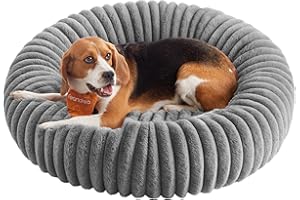Feandrea Legowisko dla psa, duże legowisko dla kota, średnica 80 cm, zmywalna poduszka, miękka wyściółka, antypoślizgowe, gołębia szarość PGW304GD01