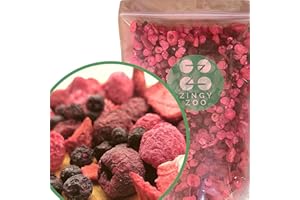 ZINGY ZOO Frutas Liofilizadas Superfruit Berry | XXL 500g Mezcla Fresa Seca Frambuesa Cereza Agria Arándanos | Fruta Seca Pura | Comida Liofilizada | Freeze Dried Fruit | Fruta Roja de Verano ZingyZoo